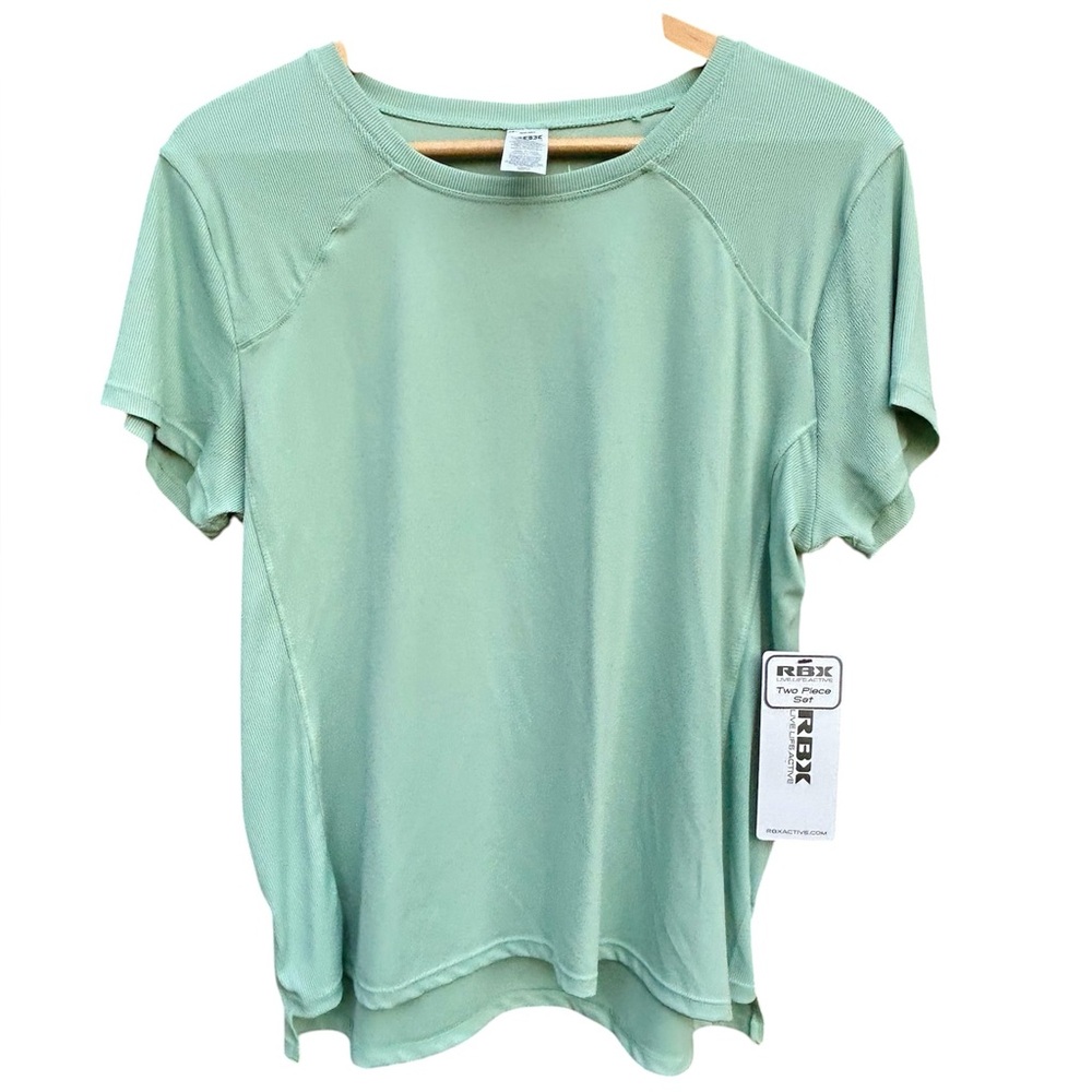 NWT RBX Shirt Top Workout Active  Breathable Stretch Green Sz. Large